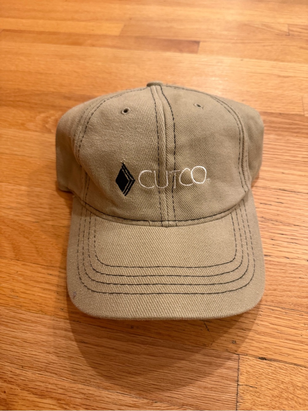 Cutco Cutlery Tan Baseball Cap with Black and White Logo